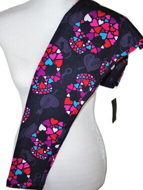 Valentines Day Sugar Skull Leggings TC Love Hearts Lock Key 12-20 Multicolored